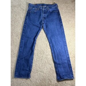 Levis 501 Jeans Men 32x32 Button Fly Straight Leg Denim Mid Rise Preppy